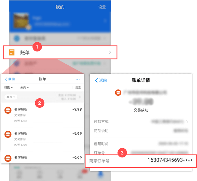 支付宝支付订单号